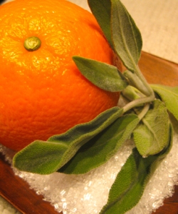 Ingredients for Orange Peel and Clary Sage Bath Mix